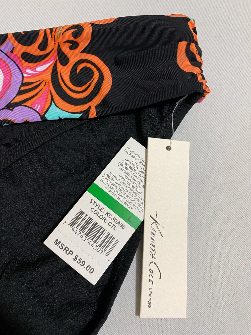KENNETH COLE Banded Hipster Bikini Bottom Women's Size L